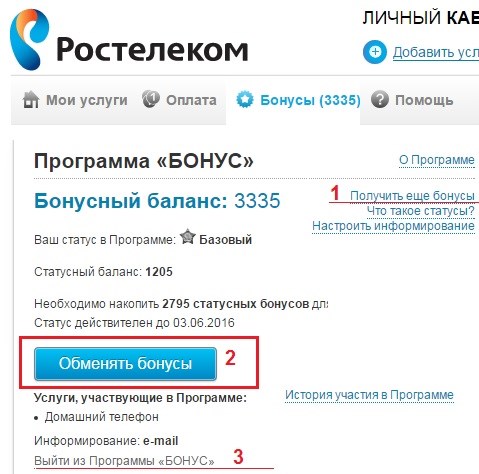бонус Ростелекома 