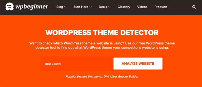 Главная страница WordPress-theme-detector