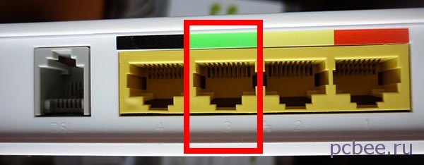 При настройке роутера сетевой кабель необходимо подключать к разъему LAN3 - на роутере Sagemcom 2804 v7 rev 1 он помечен зелёным цветом